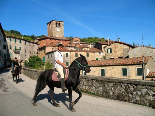 on horseback in Montieri